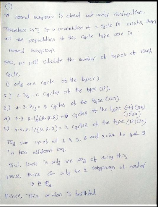 T be the group of the 12 rotational symmetries of a tetrahedron.