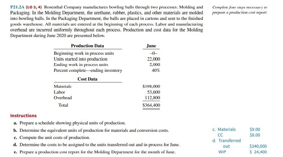 Please only awnser question B Complete four steps necessary to prepare