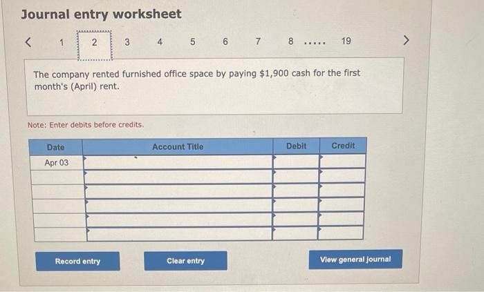 Duerr Travel. The following transactions occurred during the company's first month. Apri1