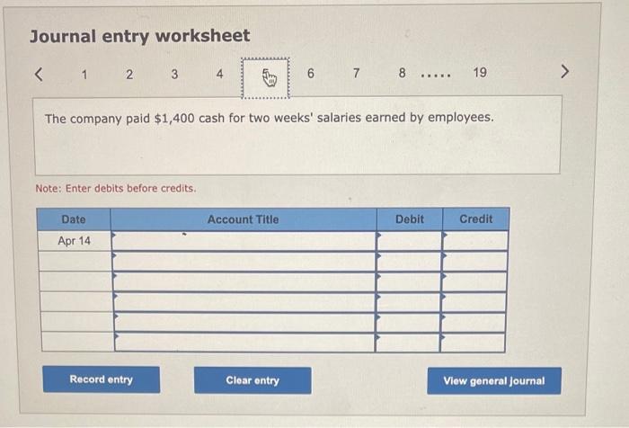 furnished office space by paying $1,900 cash for the first month's (April)