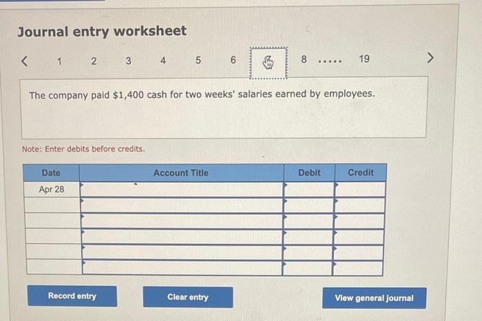 Apri1 10 The company paid $3,600 cash for a 12 -month insurance