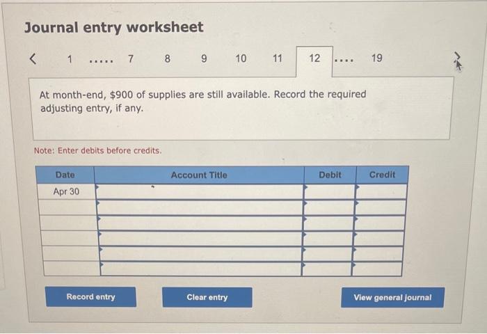 paid $500 cash for minor repairs to computer equipenent. Apri1 30 The