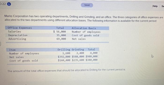 please help ! 3-22 0 Saved Help SE Marks Corporation has two