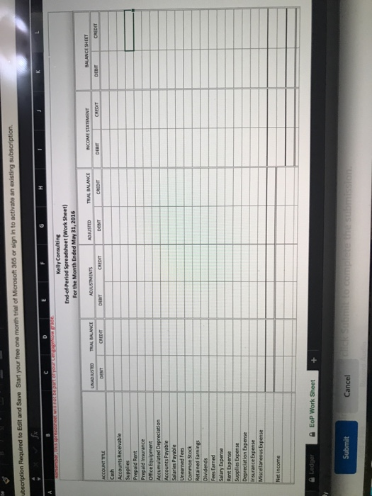  ubscription Required to Edit and Save Start your free one month
