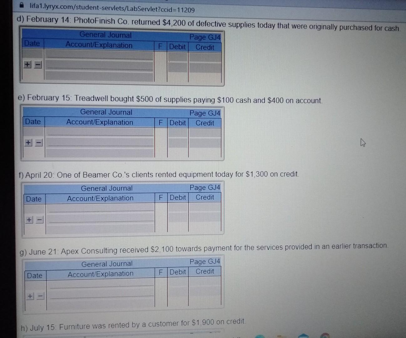 12: Willaby Co. purchased new equipment by paying $2,000 cash. General Journal