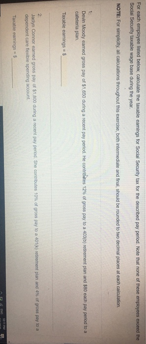 please make sure to give the correct answer For each employee listed