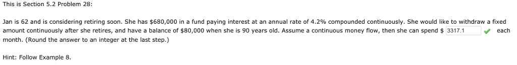 This is Section 5.2 Problem 28: Jan is 62 and is