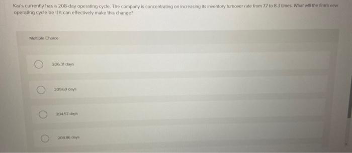  operating cycle be if it can effectively moke this change? Muniple
