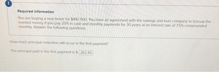 are buying a new home for $416 000. You have an agreement