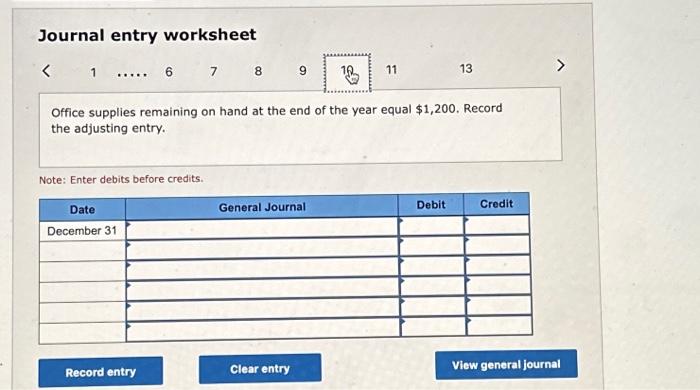 thc equipment is S4,100. Office supplies remaining on hand at the end
