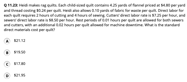 favorable. B The total manufacturing overhead variance would be unfavorable. The total