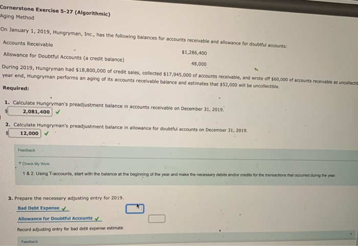  ornerstone Exercise 5-27 (Algorithmic) ging Method in January 1, 2019, Hungryman,