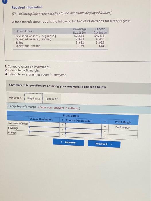 the questions displayed below.] A food manufacturer reports the following for two
