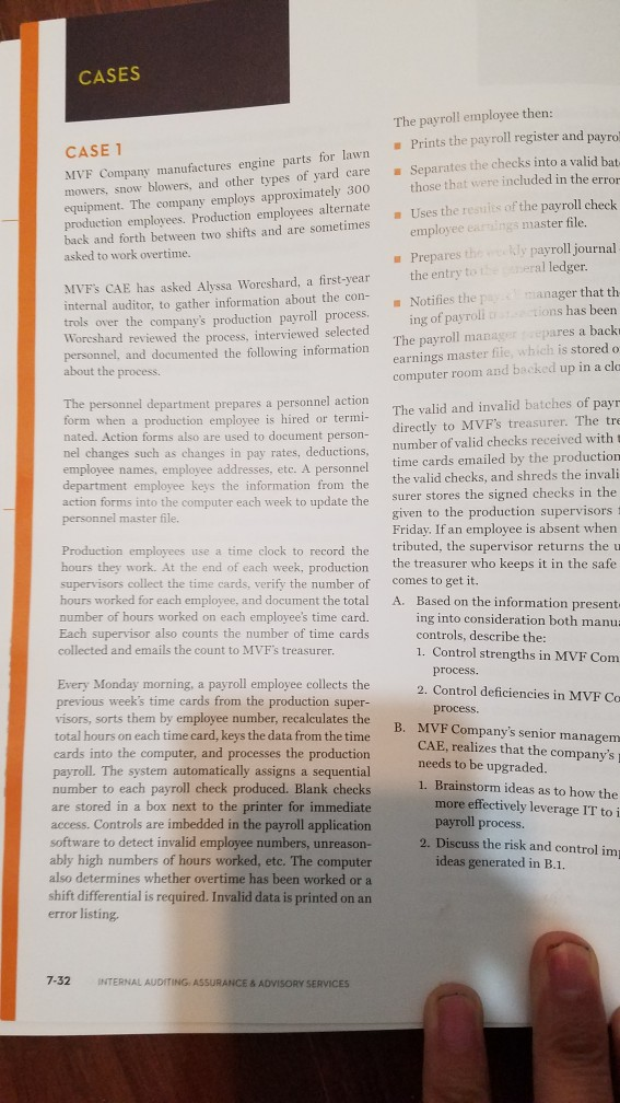  international auditing: assurance & advisory services 4th edition CASES CASE 1