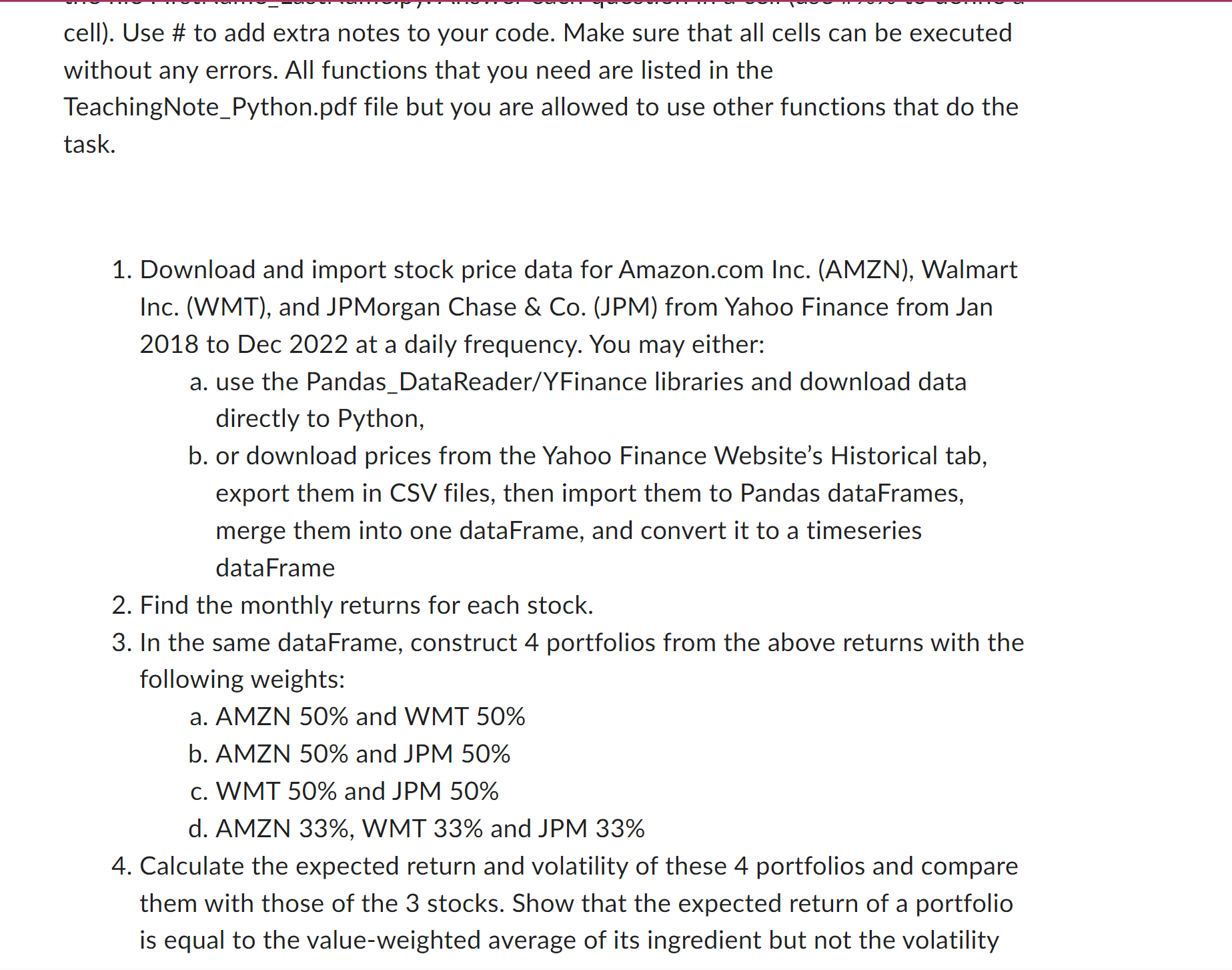 cell). Use # to add extra notes to your code. Make sure