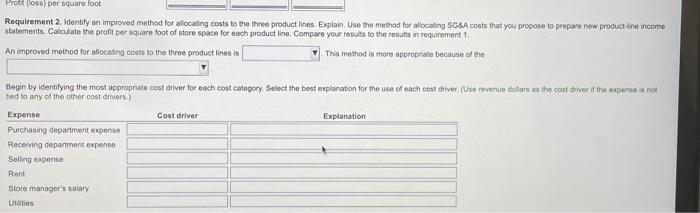 you proposed in this requirement. In the following step. calculate the proft