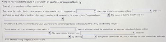 total seling. general, and administrative (SGSA) expenses allocated to each department and