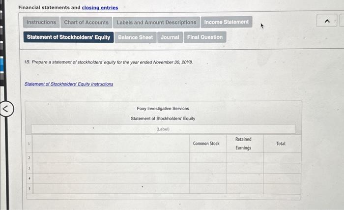 year ended November 30,20re. 3. IH Rotained Earnings had instead decreased $33,000