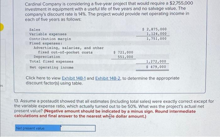 provide net operating income in each of five years as follows: $
