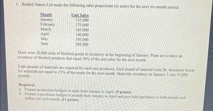 show all steps on how to arrive to the answer 1. Bottled