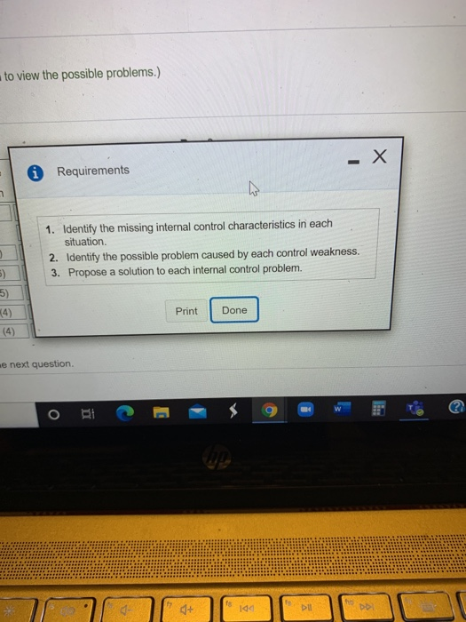  to view the possible problems.) i Requirements N 1. Identify the