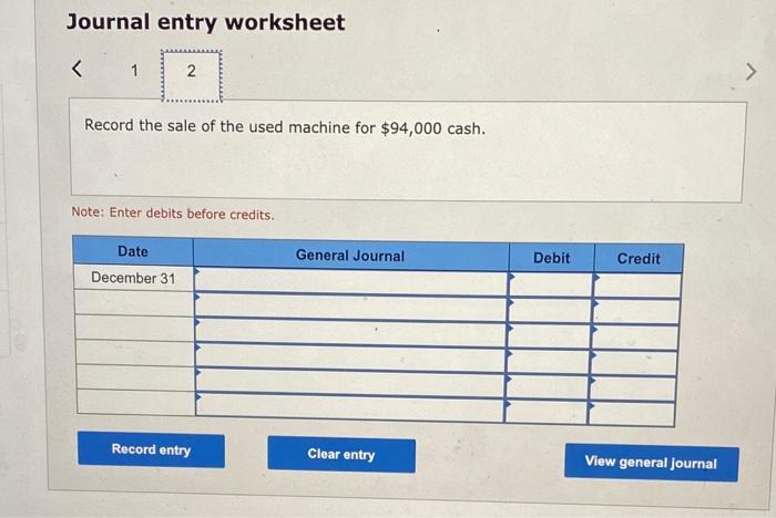 used. On December 31. at the end of its fifth year in
