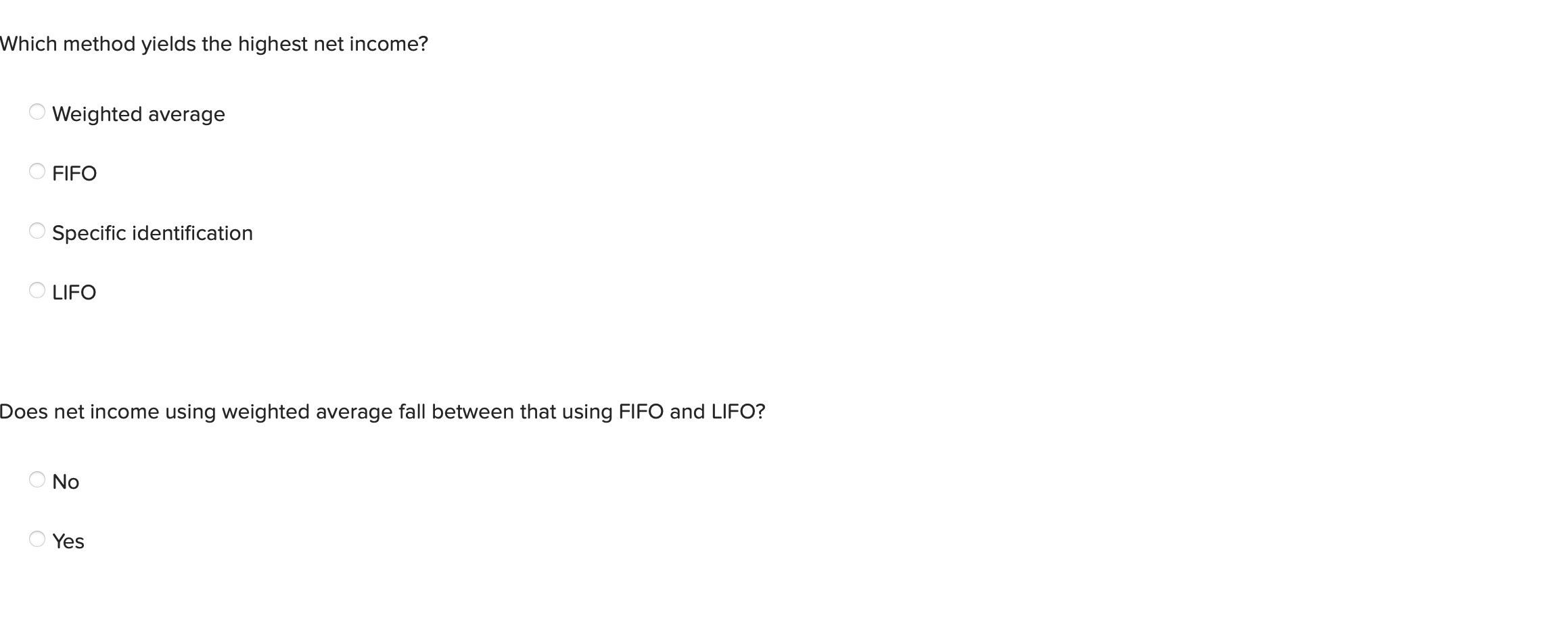 purchases and sales data for its only product. The Company uses a