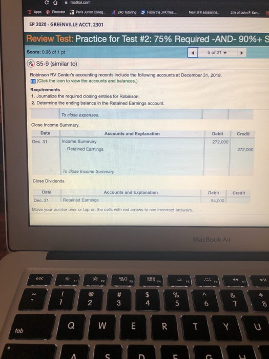 of 1 pt ( 5 of 21 S5-9 (similar to) Robinson RV