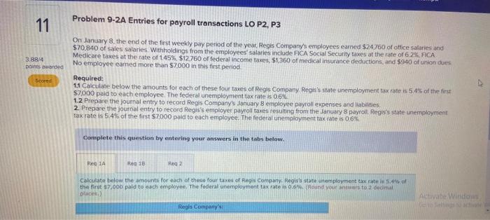  I need help on salaries payable Problem 9-2A Entries for payroll
