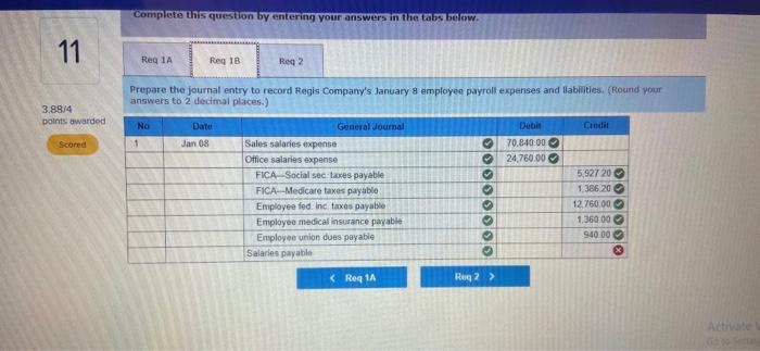 transactions LO P2, P3 11 3.88/4 points awarded scored On January 8,