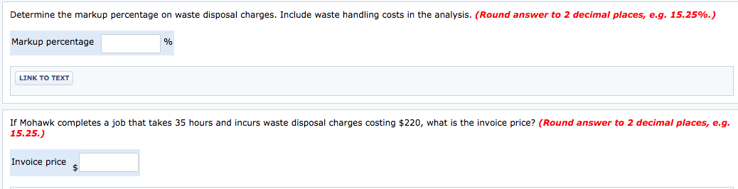 current year are as follows: Waste Processing Charges $201,600 Waste Handling Charges