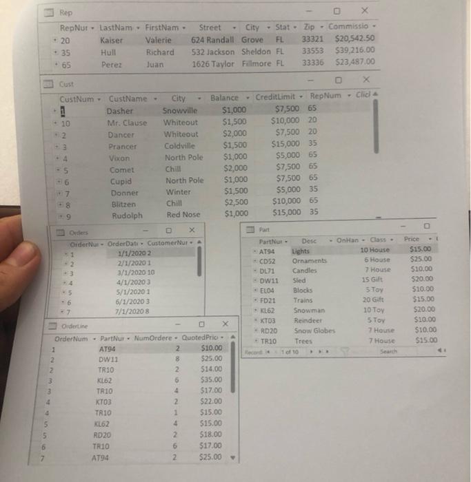 build a table - e x Rep RepNut. LastNam FirstNam. 20 Kaiser
