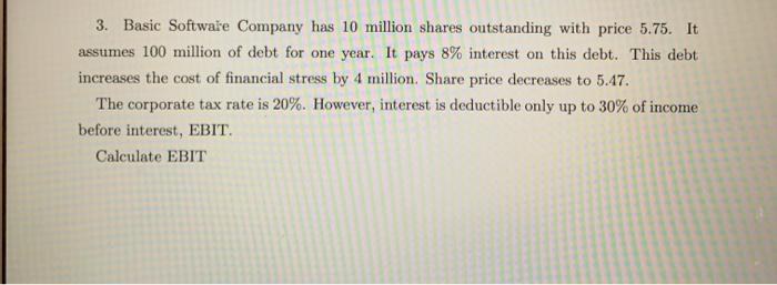 please solve this problem witout using excel and show all steps 3.