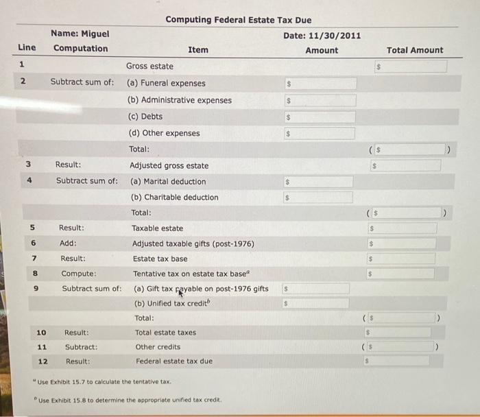 Practice 2 Miguel Perlmutter died in 2012, leaving an estate of $21,000,000.