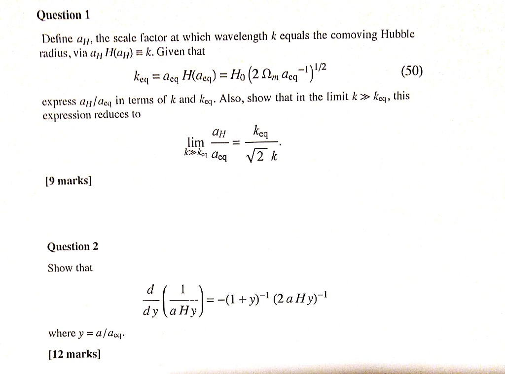 ,-1)/2 Question 1 Define an the scale factor at which wavelength