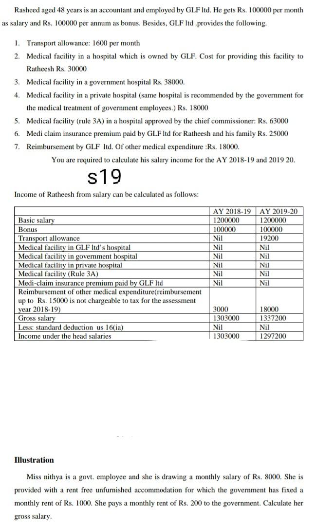 Rasheed aged 48 years is an accountant and employed by GLF