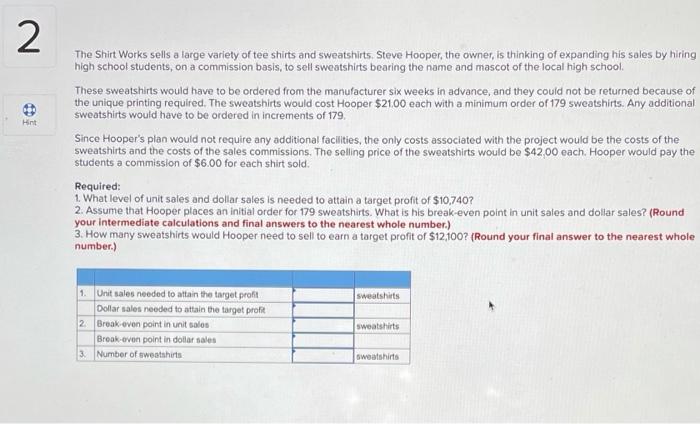 chapter 5 number 2 number 3 req 1 req 2 2 Hint