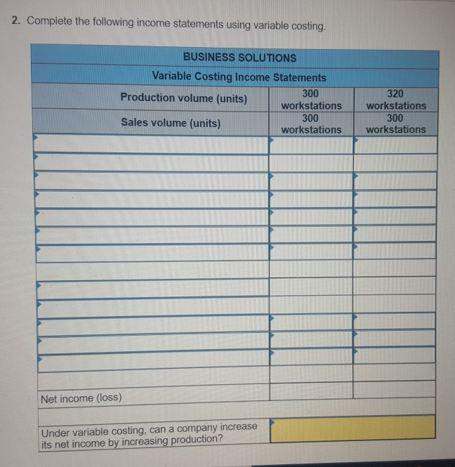 sales price of $3,700) for 2014. The workstations' manufacturing costs include the