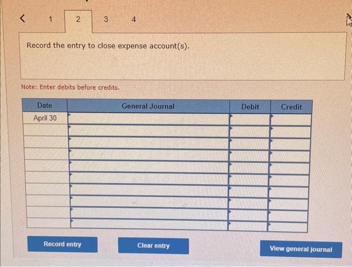 Apri1 28 The conpany paid $1,200 cash for two weeks: salarles earned