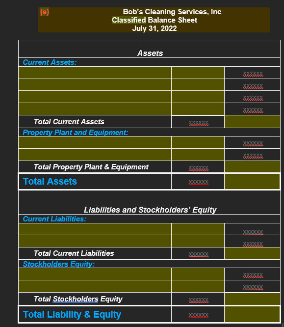  Comprehensive Problem (Problem info and working papers) Bob opened Bobs Cleaning