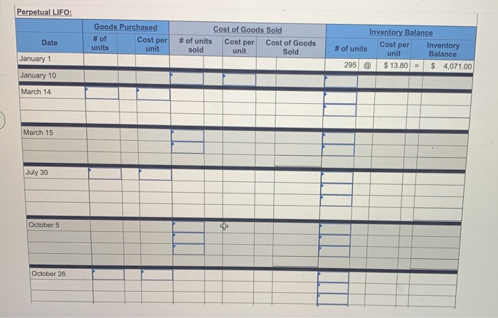 sales for its only product. Date Activities Units Acquired at Cost Units