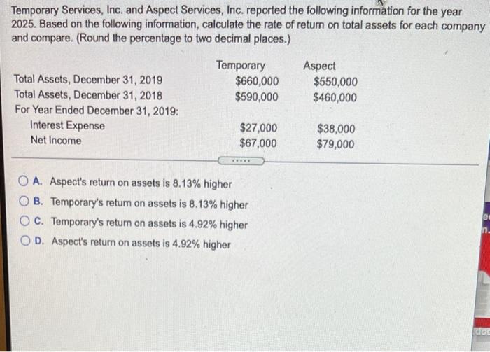  Temporary Services, Inc. and Aspect Services, Inc. reported the following information