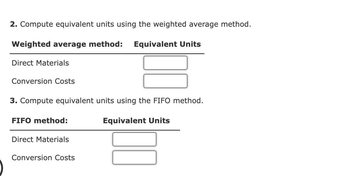 manufactures a product that passes through two processes: Fabrication and Assembly. The