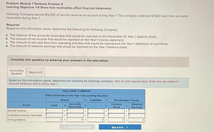  Problem: Module 1 Textbook Problem 4 Learning Objective: 1-6 Show how