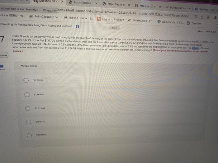  Question 37. X https://exto-ct X https://exto-c: X httpsexto- ex PointClicca Settings