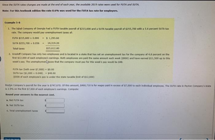  Since the SUTA rates changes are made at the end of