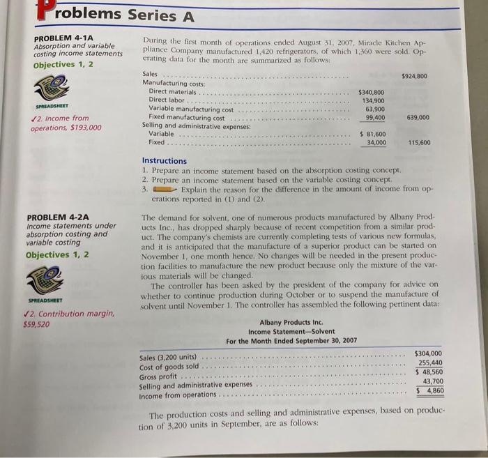  please explain step by step problem A1-A and A2-A roblems Series