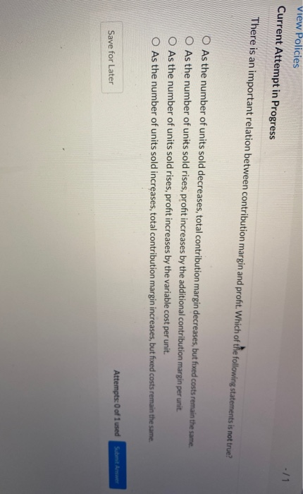  View Policies Current Attempt in Progress ./1 There is an important