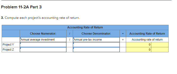 to invest in one of two new projects. Project Y requires a