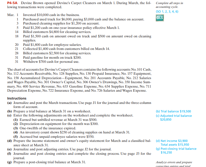  P4-5A Devine Brown opened Devine's Carpet Cleaners on March 1. During